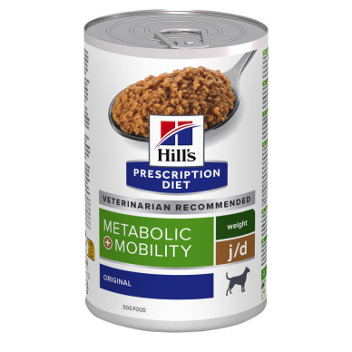 Hill’s Prescription Diet Canine Metabolic + Mobility – Hrană Umedă pentru Controlul Greutății și Sănătatea Articulațiilor la Câini, 370 g